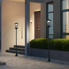 Outsunny Set of 2 Solar Street Lights with 6-Hour Battery Life and Ground Anchoring, in Stainless Steel and ABS, 23.5x23.5x184 cm, Black