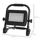 6500k LED Work Spotlight with Swivel Head and Support, in Aluminum and Metal, 25.5x16x25.5 cm, Black