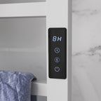 Smart 10-Bar Electric Towel Warmer with Timer and LCD Display, Stainless Steel, 45x11x80 cm, White