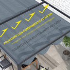 Gazebo Pergola Cover with 8 Drainage Holes, UV30+ Polyester, 286x245 cm, Dark Grey