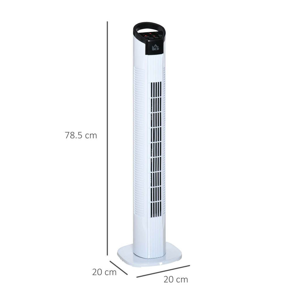 HOMCOM Tower Fan with 5m Remote Control, 70° Oscillation, 3 Functions and 3 Speeds, Black