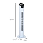 HOMCOM Tower Fan with 5m Remote Control, 70° Oscillation, 3 Functions and 3 Speeds, Black