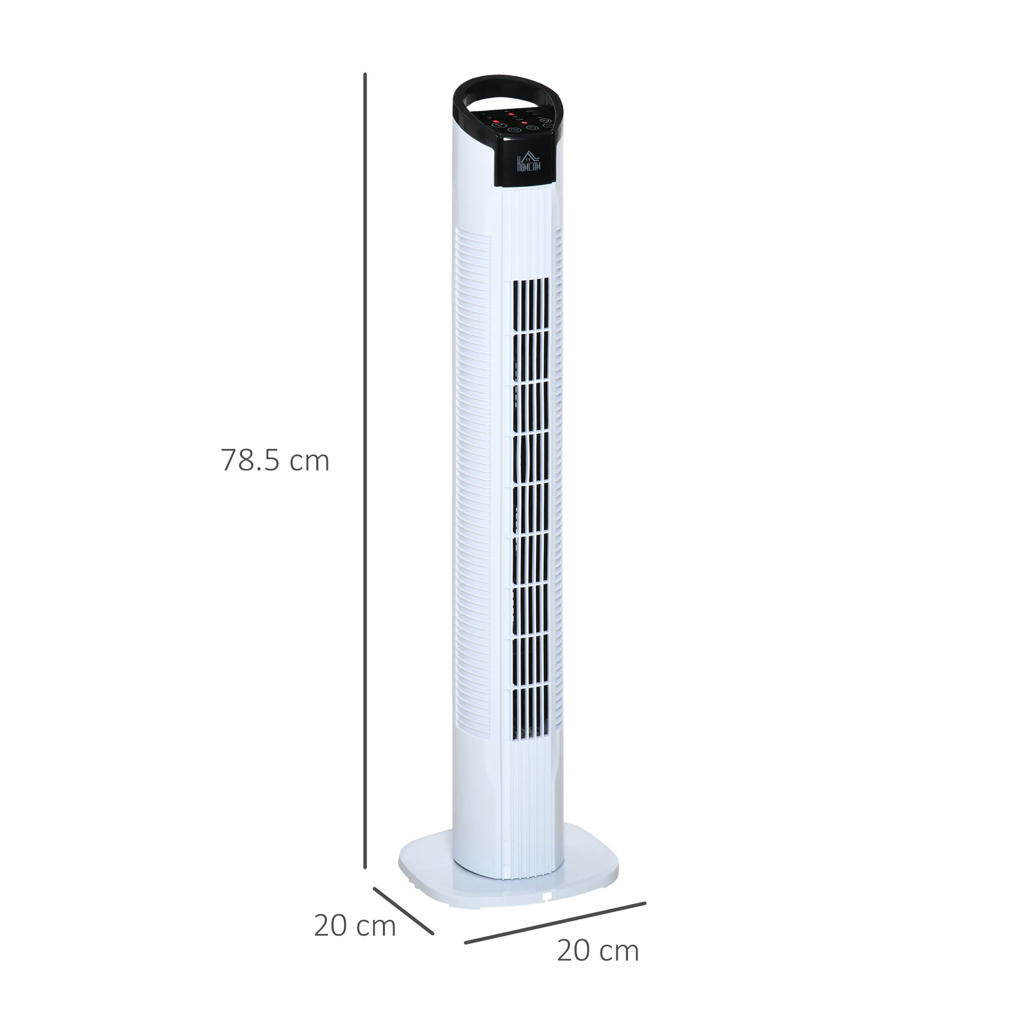 HOMCOM Tower Fan with 5m Remote Control, 70° Oscillation, 3 Functions and 3 Speeds, Black