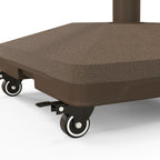 Umbrella Base with Wheels Fillable up to 20 kg for Ø22-38 mm Poles, 45x45x39 cm, Brown