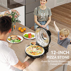 1200W Electric Pizza Oven with Transparent Window, Timer and Temperature Control, Black