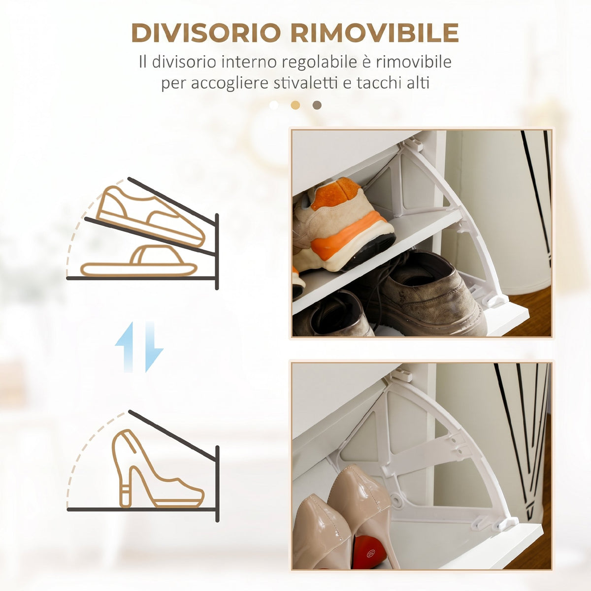 HOMCOM 12-Pair Shoe Rack with 2 Adjustable Internal Shelves and 2 Drawers, Wooden, 80x30x91.5 cm, White