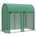 Outsunny 2m² Garden Greenhouse, 2 Roll-Up Doors, 140g/m² Anti-UV PE Cover, 2x1x1.78m, Green