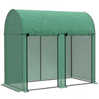 Outsunny 2m² Garden Greenhouse, 2 Roll-Up Doors, 140g/m² Anti-UV PE Cover, 2x1x1.78m, Green