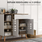 Homcom Multiuse saving saving with 3 open shelves, locker and drawer, in chipboard, 95x35x85 cm - Borgè