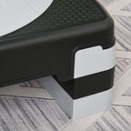 Aerobic Stepper Adjustable Height 10-15-20 cm Non-Slip, Black and Grey