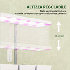 30 LED Plant Grow Lights with 3 Pots, Timer and Dimmable Lighting, 31.8 x 13.4 x 18.6-35.6 cm, White