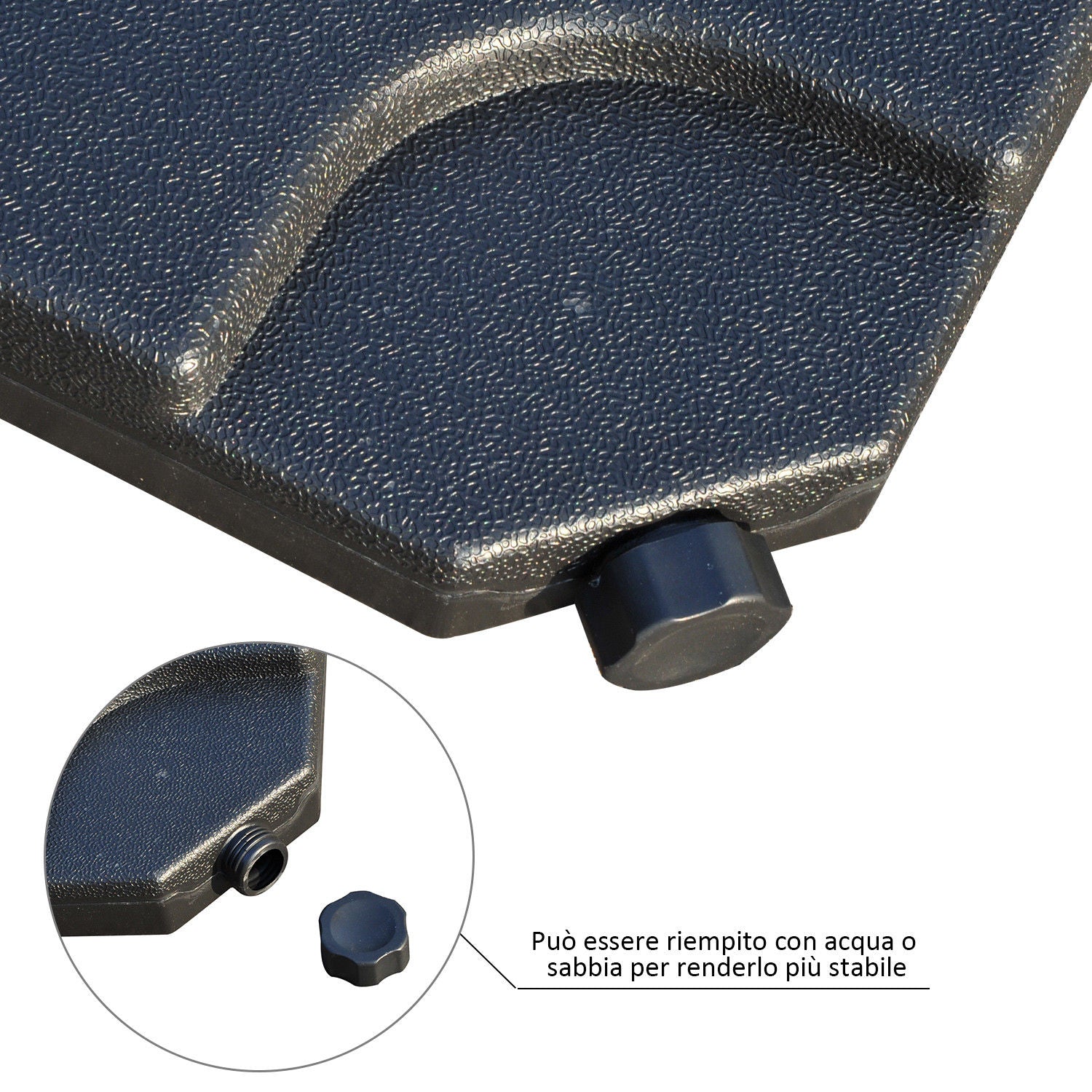 4-Piece Plastic Garden Umbrella Base Set 50 x 50 x 7.5cm