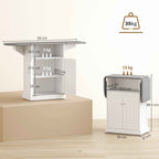 Ironing Cabinet with Folding Ironing Board and Cabinet, 131x37x88.5 cm, White
