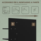 HOMCOM Modern Wall Bathroom Mirror with 4 Wooden Shelves, 45x15x58.5cm, Black - Borgè