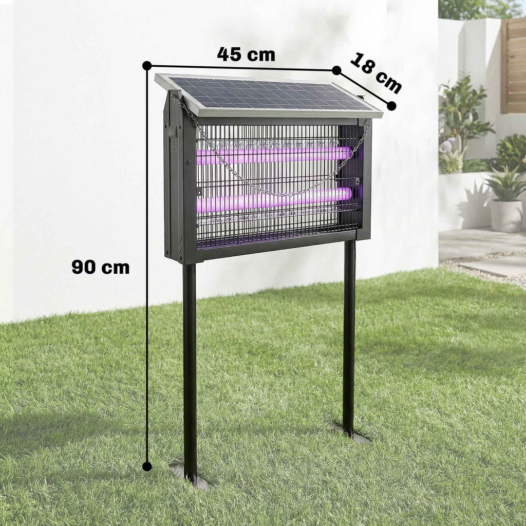Outsunny Solar-Powered Outdoor Mosquito Lamp with Protective Net, 45x18x90 cm, Black