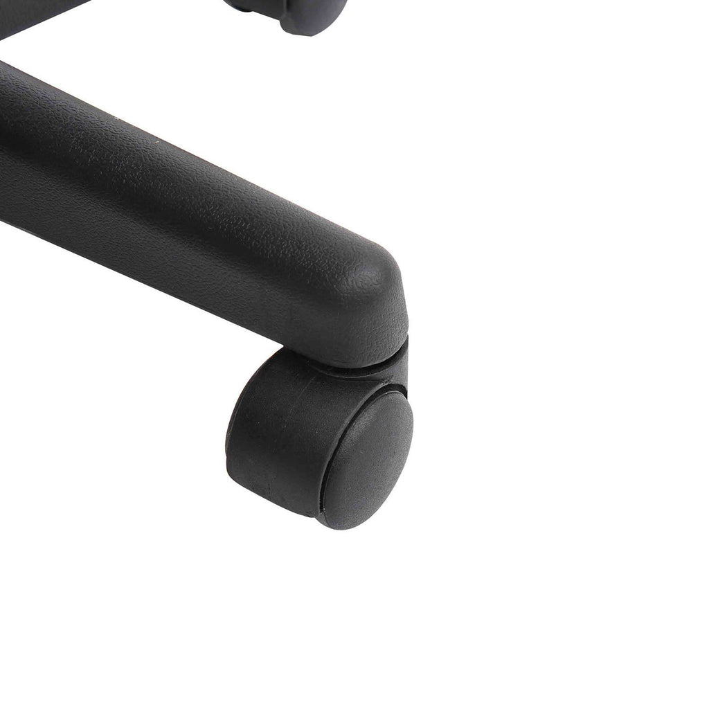 HOMCOM Swivel Saddle Stool with Wheels and Adjustable Height, Padded and Covered in Faux Leather, Black - Borgè