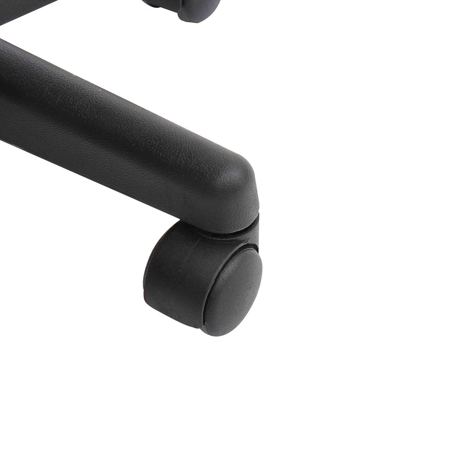 HOMCOM Swivel Saddle Stool with Wheels and Adjustable Height, Padded and Covered in Faux Leather, Black - Borgè