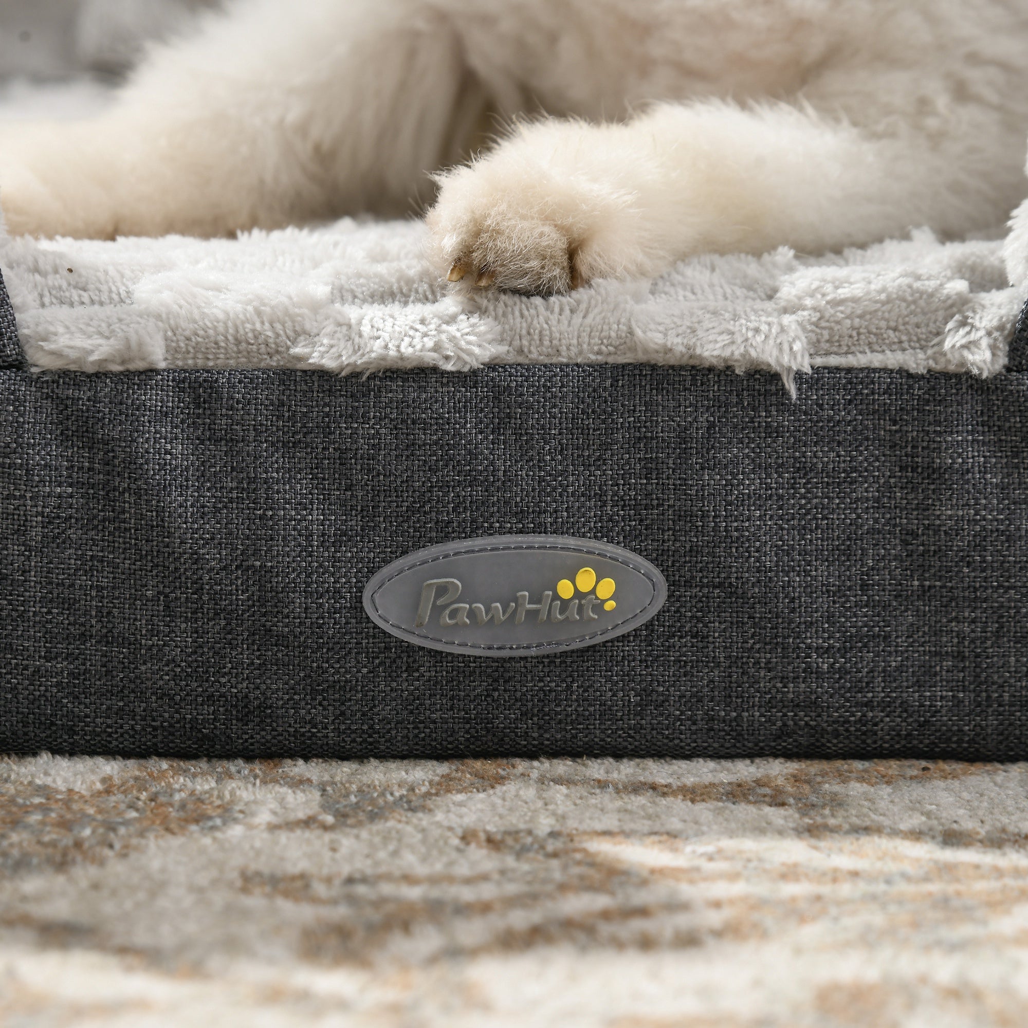 Medium Dog Bed with Removable Washable Cushion, 90x69x21cm, Charcoal Grey