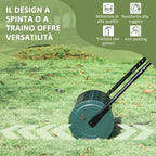 30L Capacity Lawn Roller with Scraper Blade, Metal, 102x50x30 cm, Dark Green
