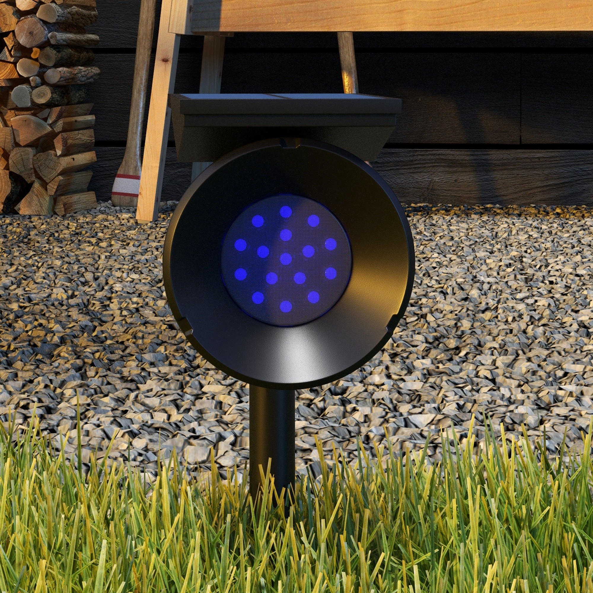 Outsunny Set of 2 RGB Solar Garden Lights with 2 Lighting Modes, in PP and PC, 10.6x15x38 cm, Black - Borgè