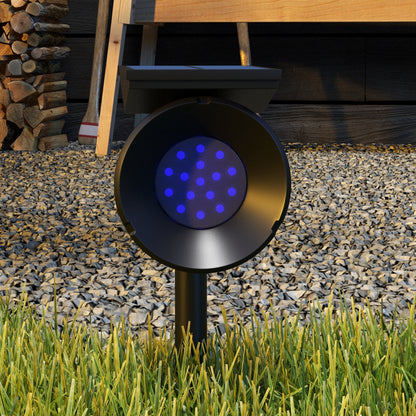 Outsunny Set of 2 RGB Solar Garden Lights with 2 Lighting Modes, in PP and PC, 10.6x15x38 cm, Black