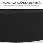 Base for Garden Parasol 2.7 m with Built-in Handles, HDPE and Steel, Ø51x36 cm, Black