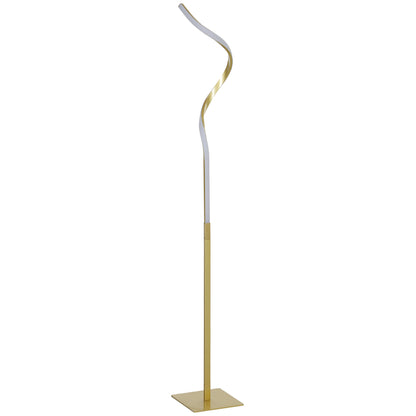 LED Spiral Floor Lamp with 3 Adjustable Brightness and Foot Switch, Gold