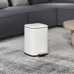 12L Pedal Bin with Silent Closure, Metal and PP, 24.5x32x34.5 cm, White