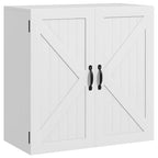 Country Style Wooden Bathroom Wall Cabinet with Adjustable Shelf, 60x30x60cm, White