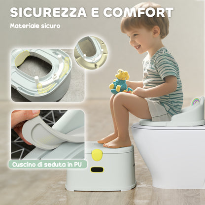 3-in-1 Children's Potty with Removable Tray and Padding, Age 6 Months-6 Years, Grey