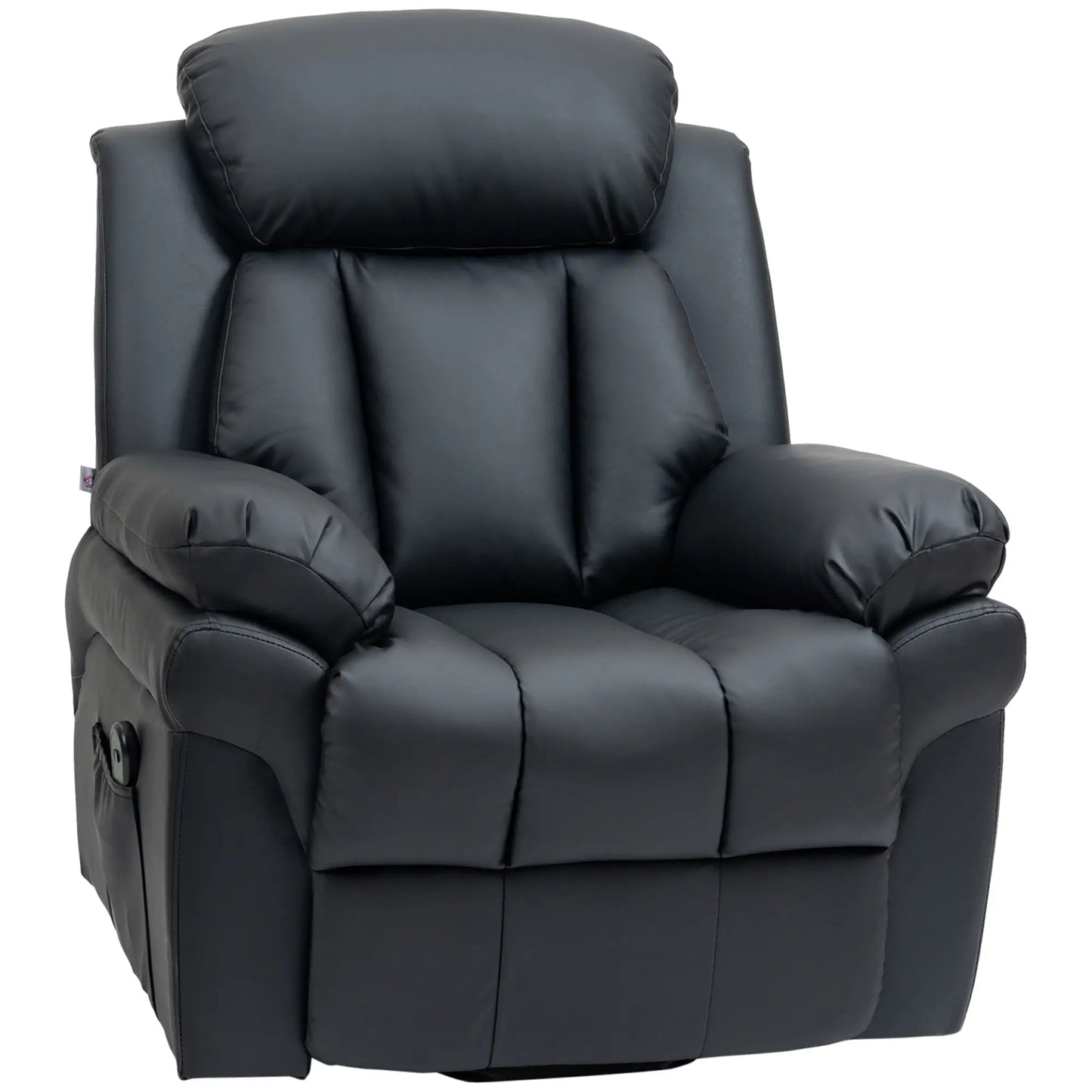 Electric Lift Recliner Armchair with Thick Padding and Remote Control, 96x93x105 cm, Black