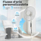 HOMCOM Floor Fan with Remote Control, Vertical Fan, White