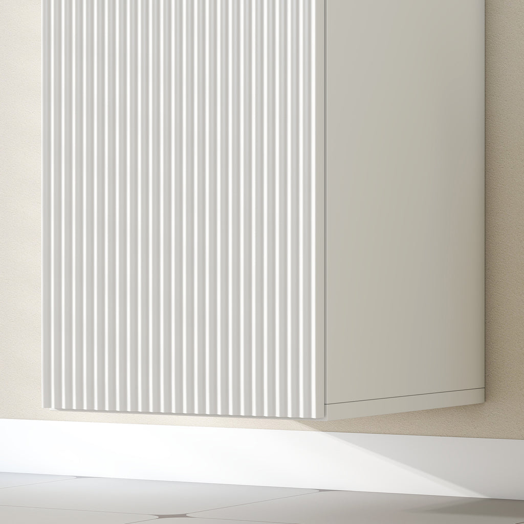 Wall-Mounted Bathroom Cabinet with Adjustable Shelves and Soft-Close Closure, 30x31.5x160 cm, White