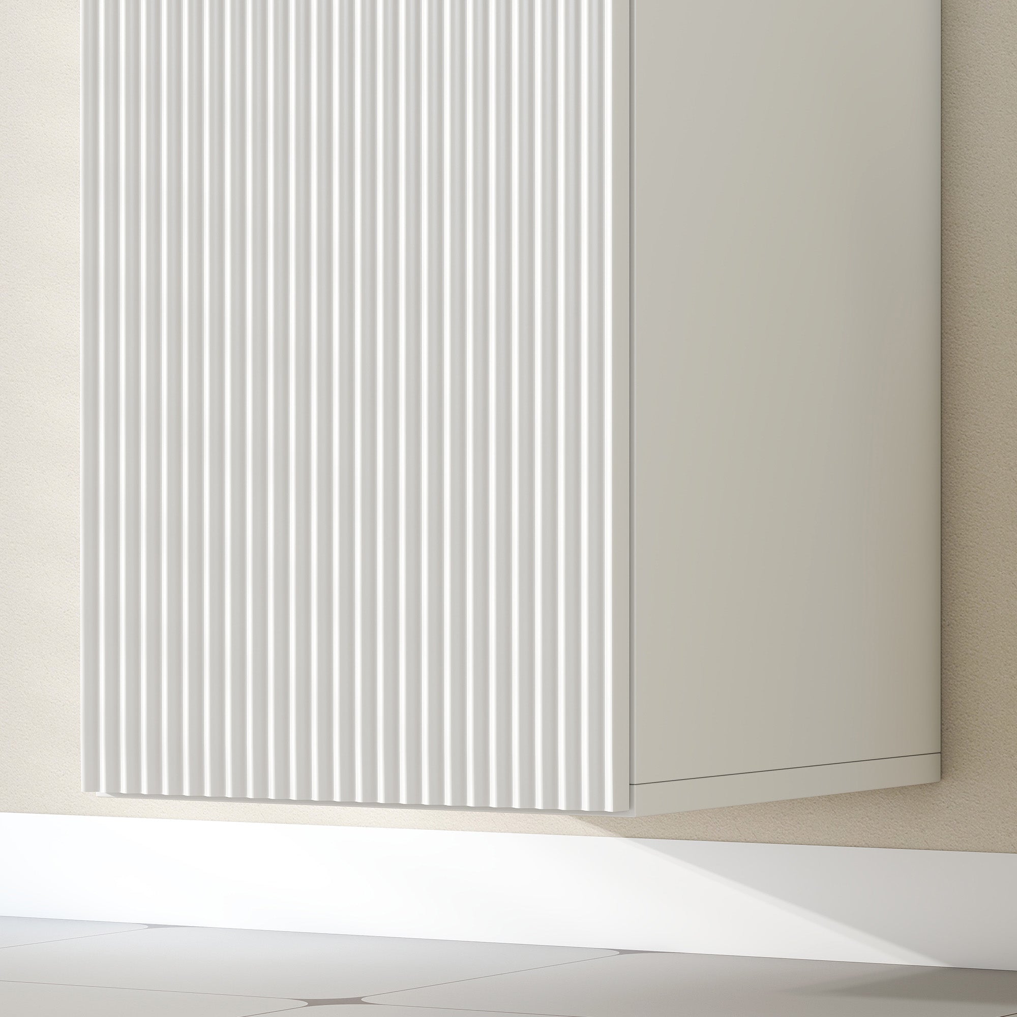 Wall-Mounted Bathroom Cabinet with Adjustable Shelves and Soft-Close Closure, 30x31.5x160 cm, White