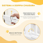 Extendable Dog Gate with Self-Closing Door, Metal and ABS, 75-131x76 cm, White - Borge' Group Limited
