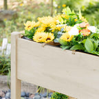 Outsunny 8-Section Outdoor Planter with Side Shelf and Fir Wood Shelf, 123x54x87 cm, Wood