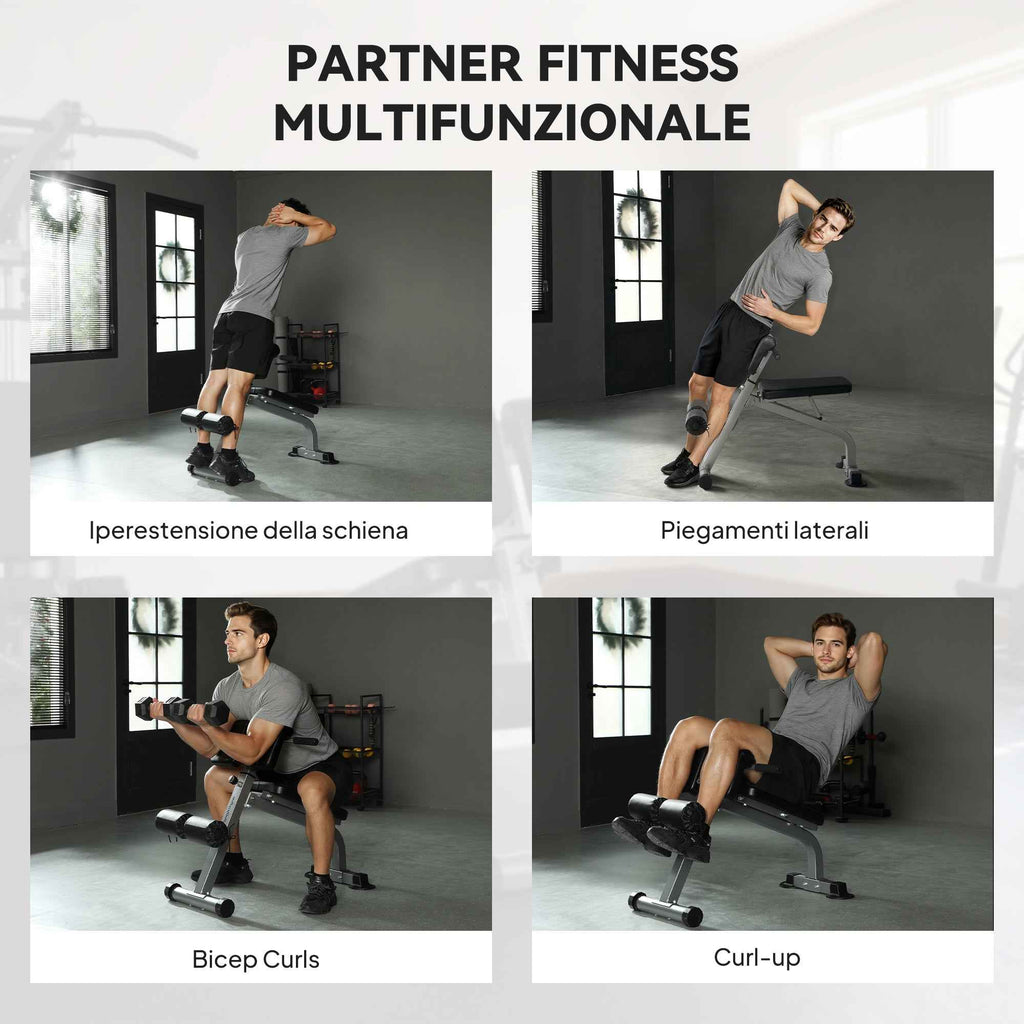 SPORTNOW Adjustable and Foldable Multifunctional Roman Bench, 150 kg Capacity, Silver