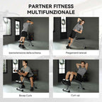 SPORTNOW Adjustable and Foldable Multifunctional Roman Bench, 150 kg Capacity, Silver