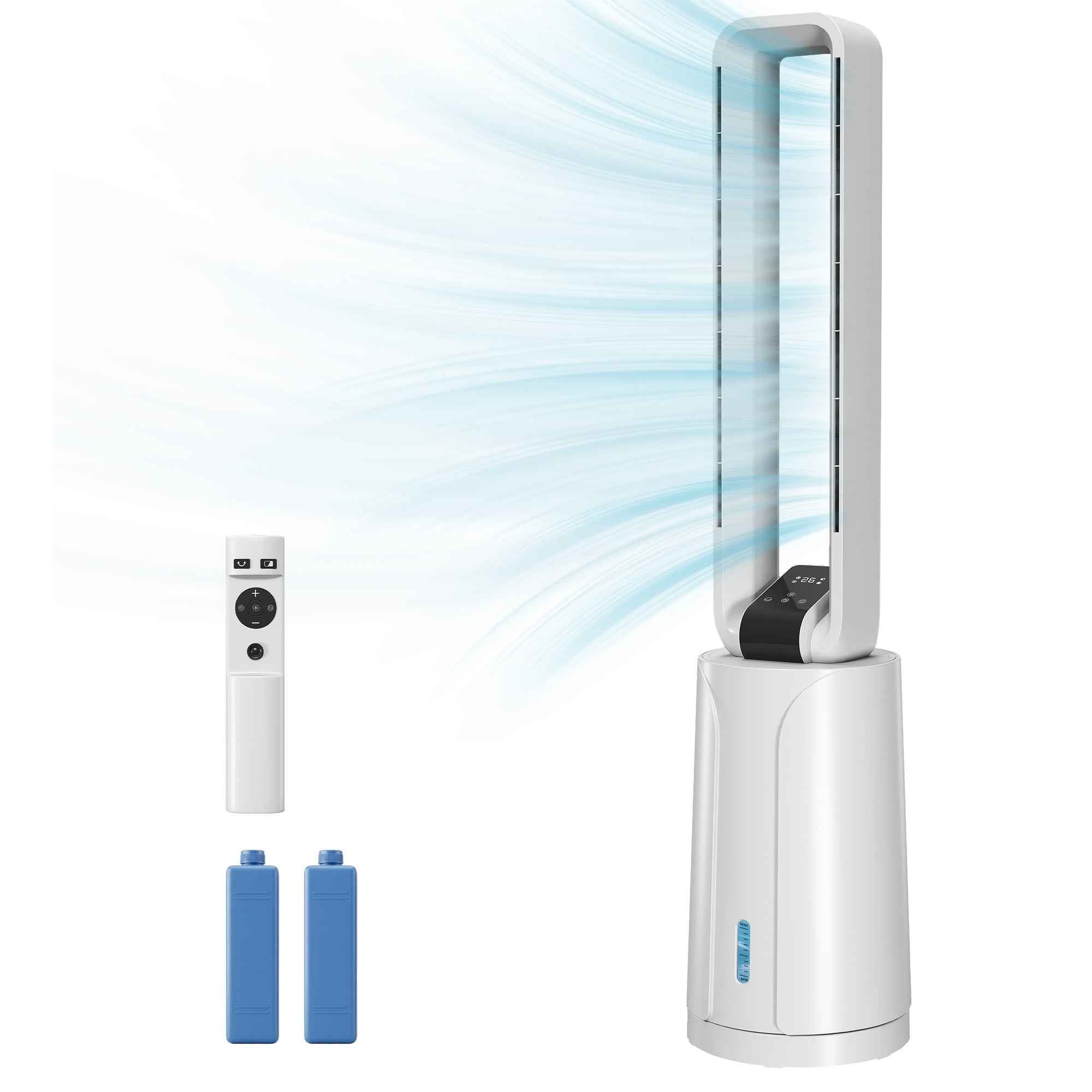 Evaporative Air Cooler with 15H Timer, 109.5 cm, White