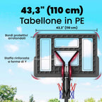 SPORTNOW Adjustable Basketball Hoop 235-305cm Unbreakable Black