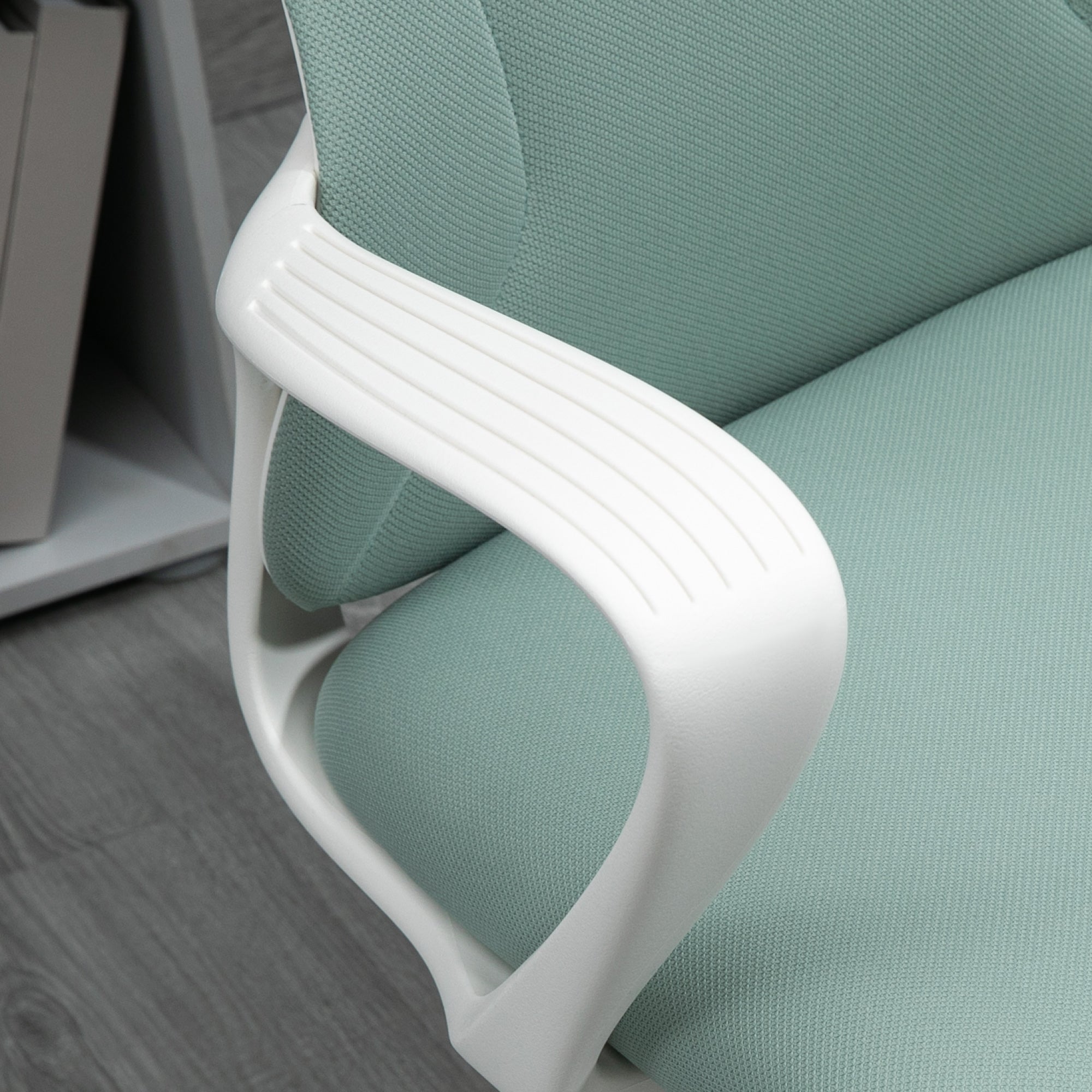 Ergonomic and Padded Office Chair with Adjustable Height and Rocking, 62x56x110-119.5 cm, Green