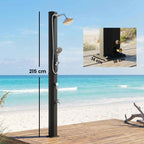 Outsunny 35L Solar Shower, Frost Protection, 2 Shower Heads, Foot Tap
