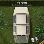 4-5 Person Camping Tent with Blackout Canopy, Waterproof with Carry Bag, Khaki