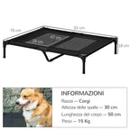 PawHut Bed for Large Dogs in Metal and Oxford Fabric with Transport Bag, 92x76x18cm, Black - Borgè