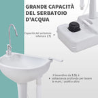 Portable Camping Sink with 2 Wheels, 17L Water Tank and 2.5L Soap Tank, 51x33.5x103cm - Borge' Group Limited