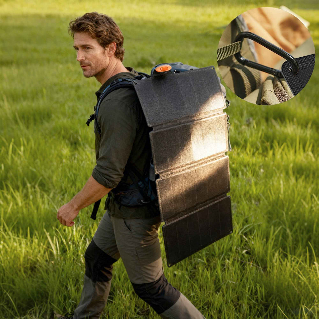 HOMCOM 36W Foldable Solar Charger with Type-C Connection, IP67 Waterproof in ETFE, Grey