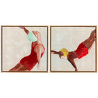 HOMCOM Set of 2 Modern Canvas Prints, Wall Art with Hooks Included, 40x40 cm