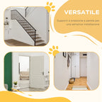 Extendable Dog Gate with Self-Closing Door, Metal and ABS, 75-131x76 cm, White - Borge' Group Limited