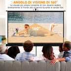 84" Foldable Projector Screen, 16:9 Format, Adjustable Tripod, 200 x 8 x 118 cm, Black