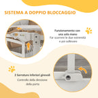 Small and Medium Dog Gate with Automatic Closing, in Steel and PA, 74-80x76 cm, White - Borgè